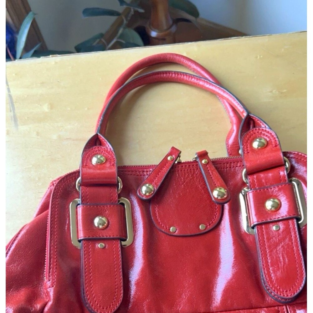 Hype Y2K Red Patent Leather Hobo Shoulder Purse Hand Bag Multiple Pockets Large - Picture 6 of 12